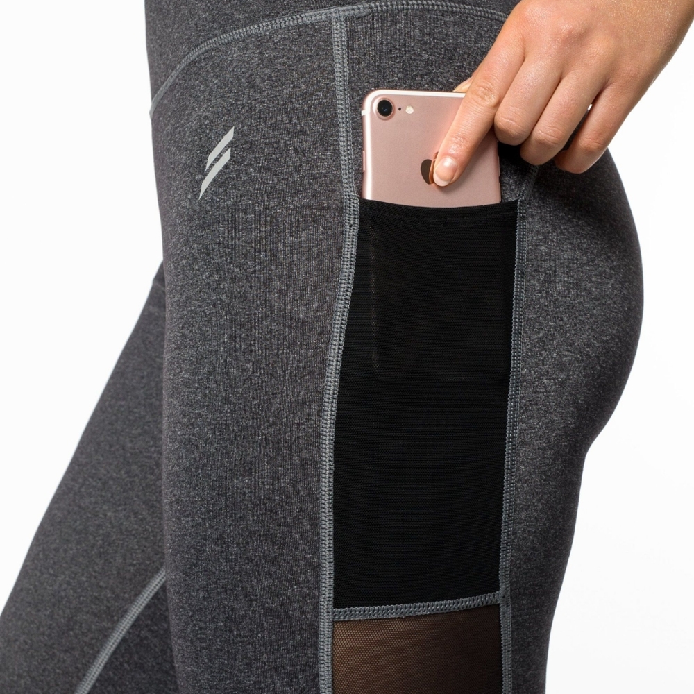 Doyoueven grey marl side mesh leggings L